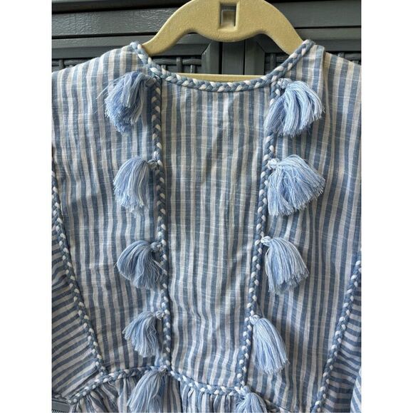 NWOT MISA Los Angeles  Seta Blue Striped Top with Tassels,  Size XS $254 - Picture 6 of 9